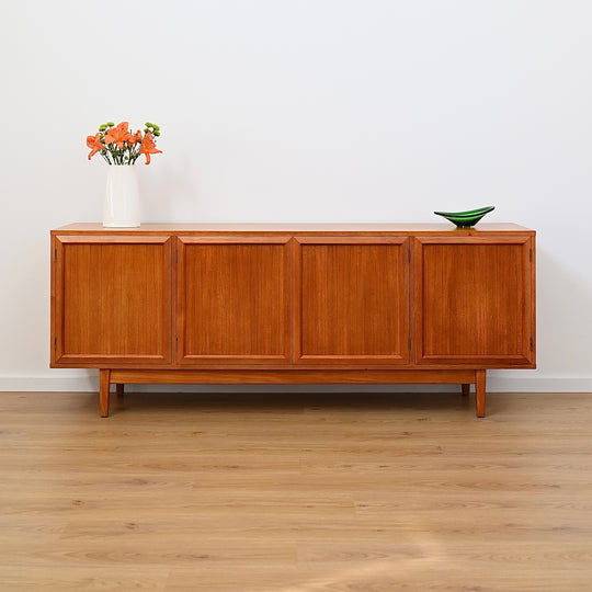 Mid Century Teak Sideboard Record Cabinet by Wrightbilt