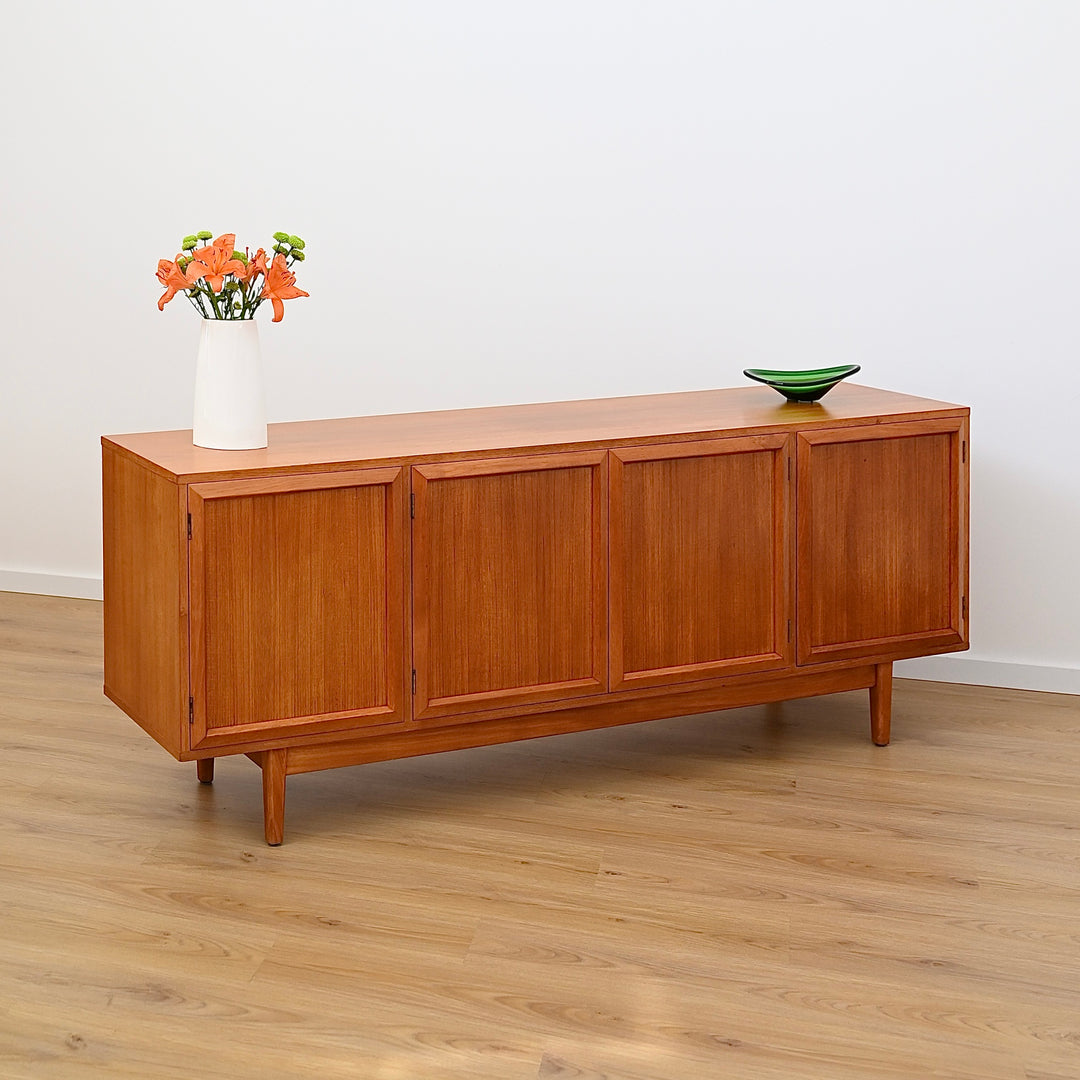 Mid Century Teak Sideboard Record Cabinet by Wrightbilt