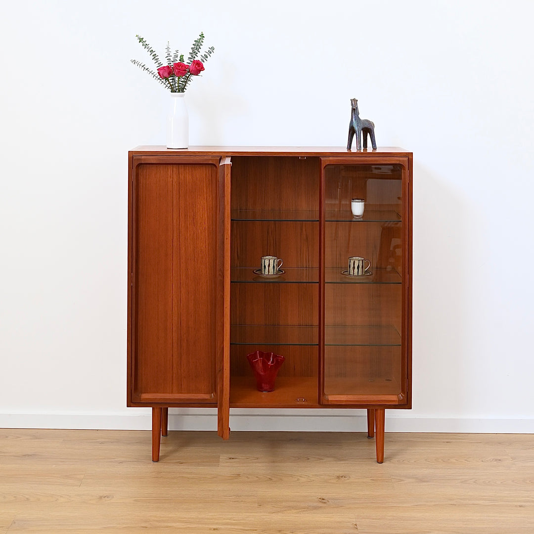 Mid Century Teak Sideboard Credenza Display Cabinet by Chiswell