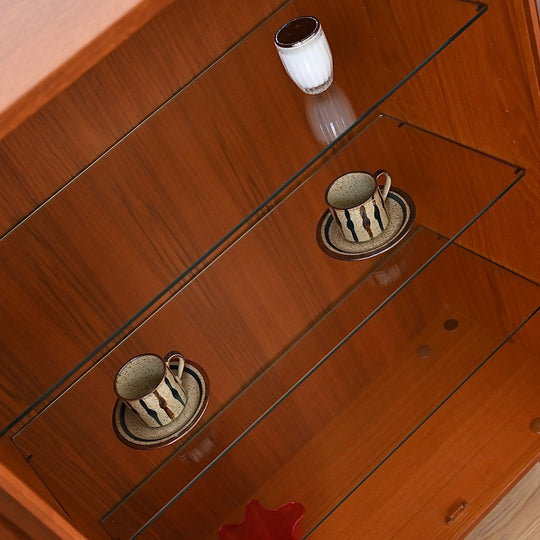 Mid Century Teak Sideboard Credenza Display Cabinet by Chiswell