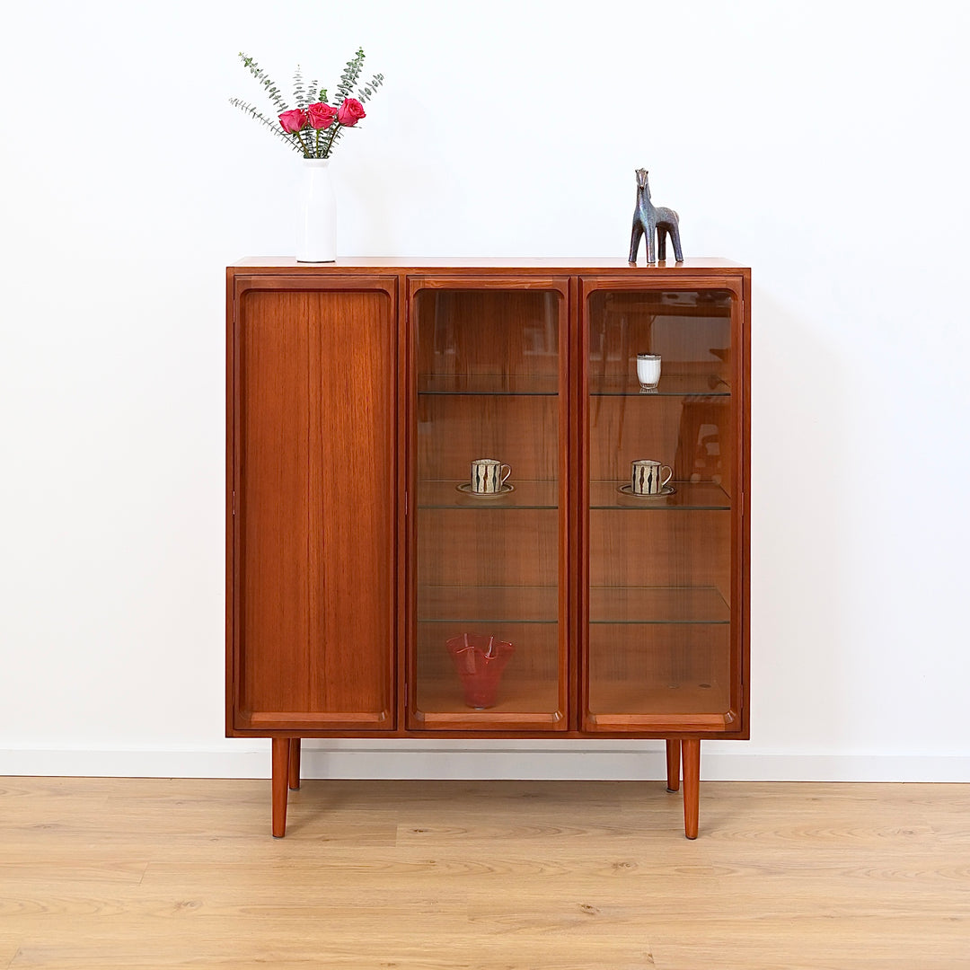 Mid Century Teak Sideboard Credenza Display Cabinet by Chiswell