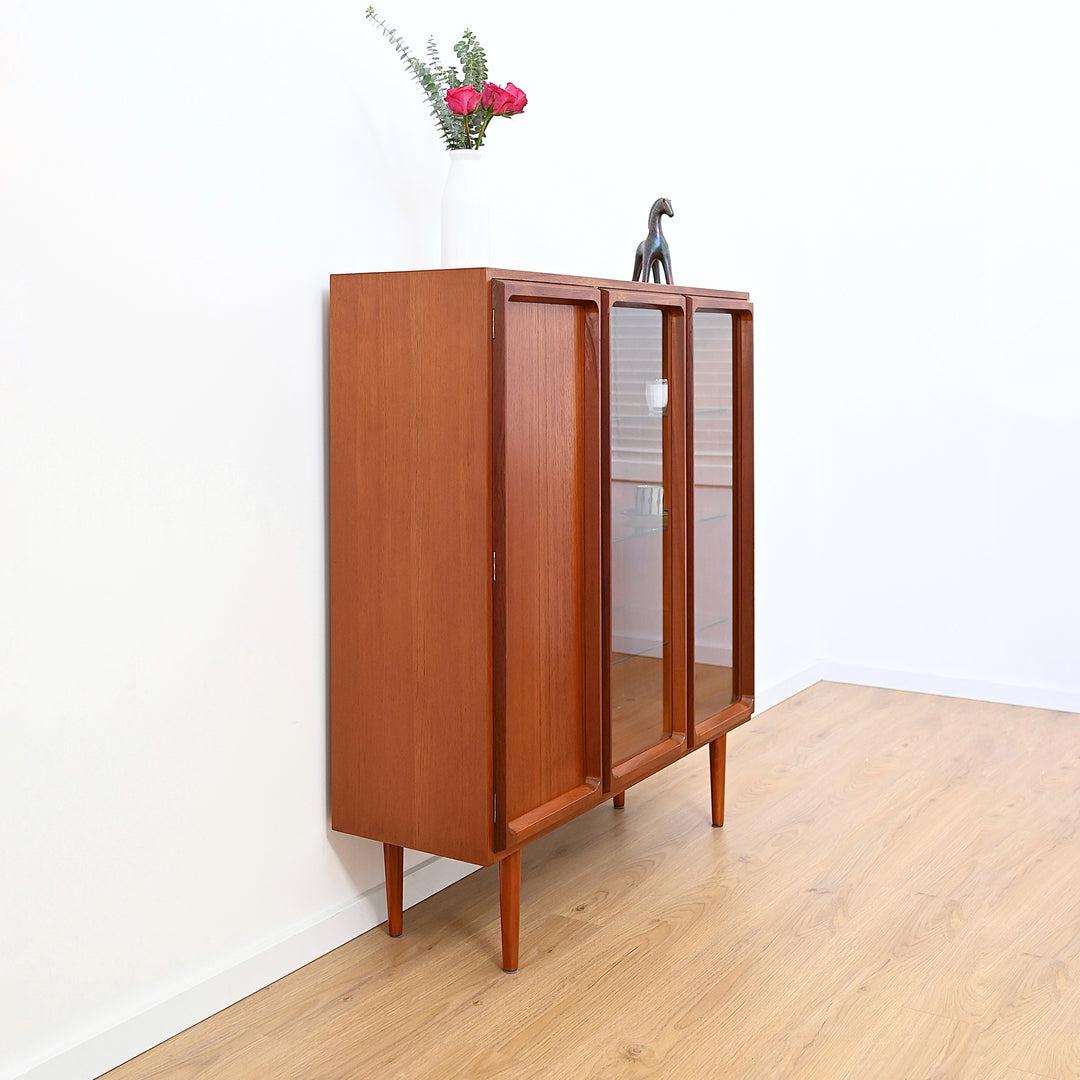 Mid Century Teak Sideboard Credenza Display Cabinet by Chiswell