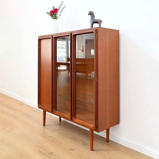 Mid Century Teak Sideboard Credenza Display Cabinet by Chiswell
