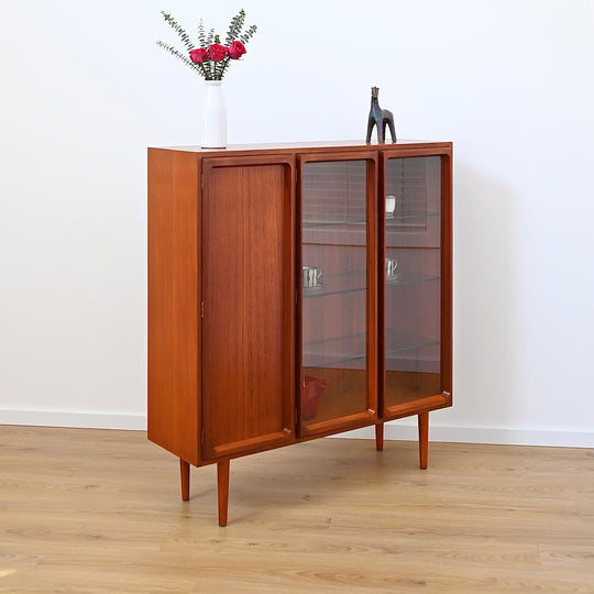 Mid Century Teak Sideboard Credenza Display Cabinet by Chiswell