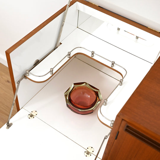 Mid Century Teak Sideboard LP Record Cabinet by Wrightbilt