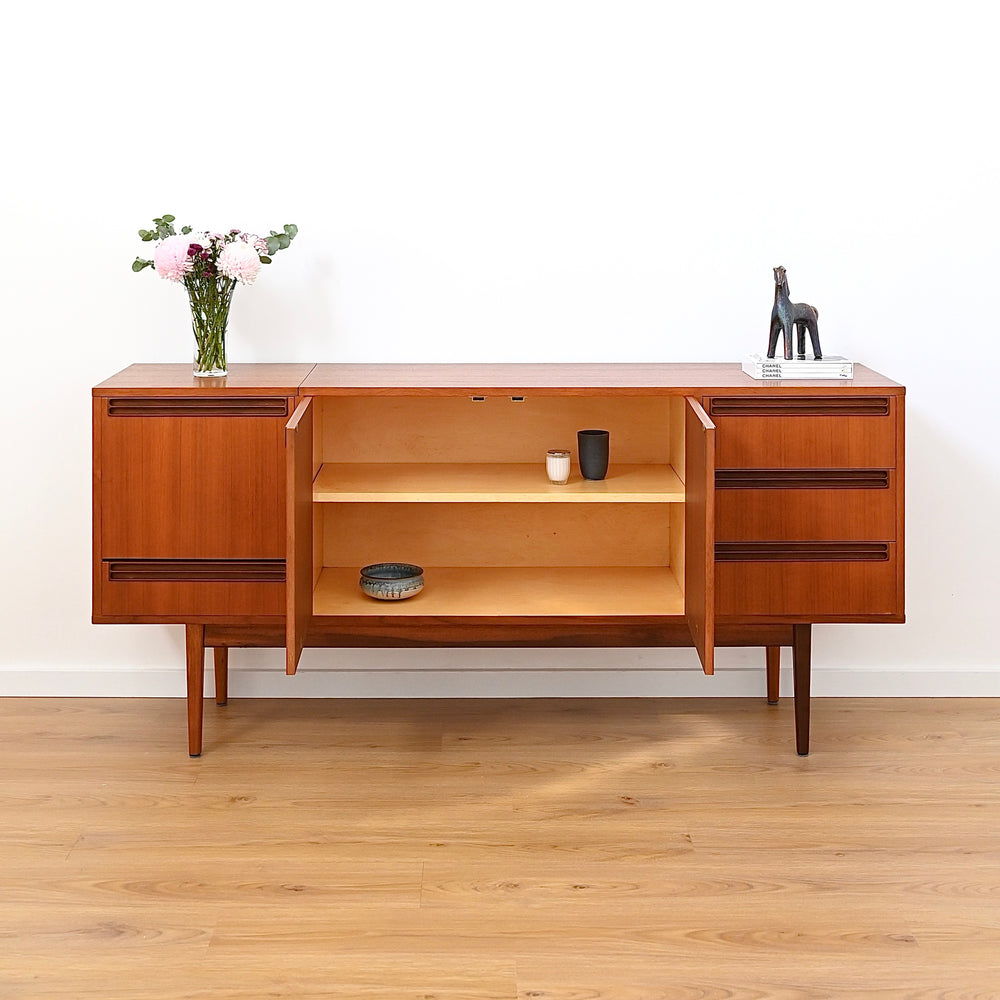 Mid Century Teak Sideboard LP Record Cabinet by Wrightbilt
