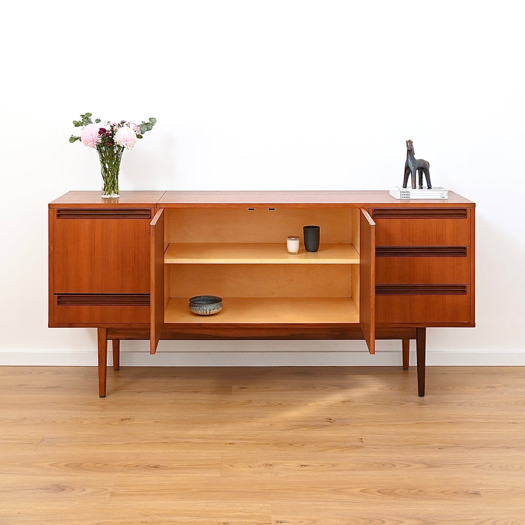 Mid Century Teak Sideboard LP Record Cabinet by Wrightbilt