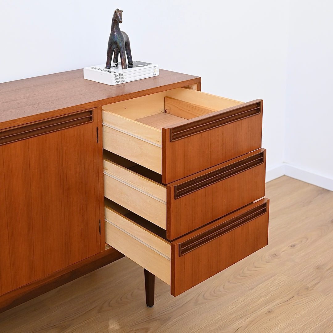 Mid Century Teak Sideboard LP Record Cabinet by Wrightbilt