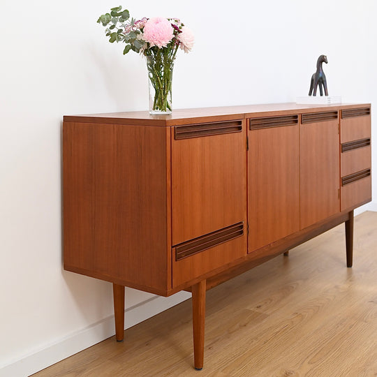 Mid Century Teak Sideboard LP Record Cabinet by Wrightbilt