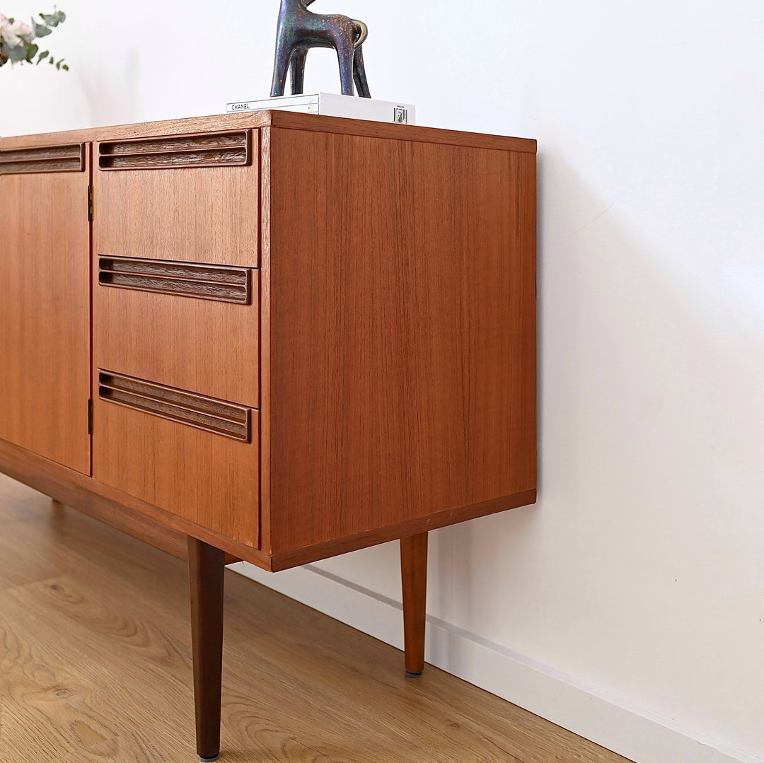Mid Century Teak Sideboard LP Record Cabinet by Wrightbilt