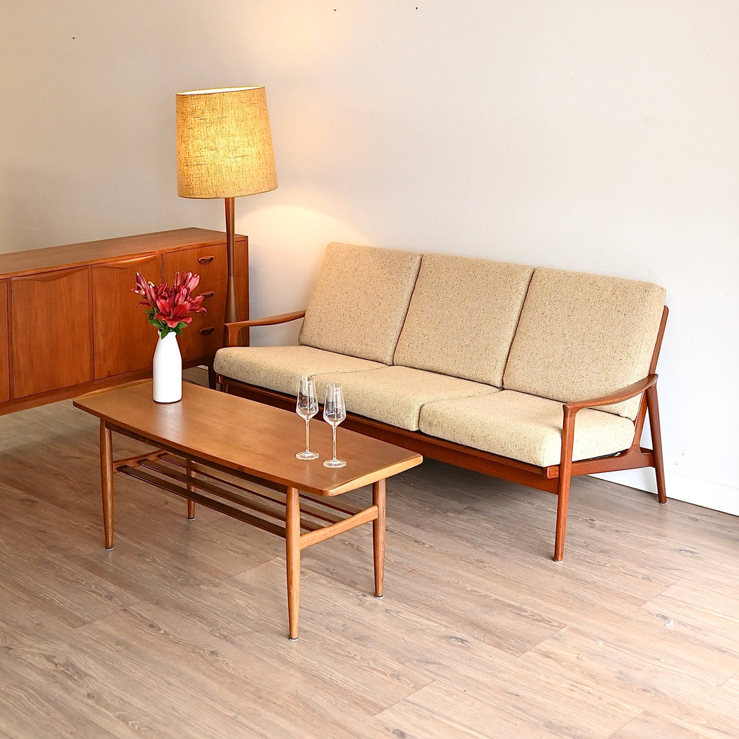 Parker Teak Mid Century Sofa Lounge 3 Seater