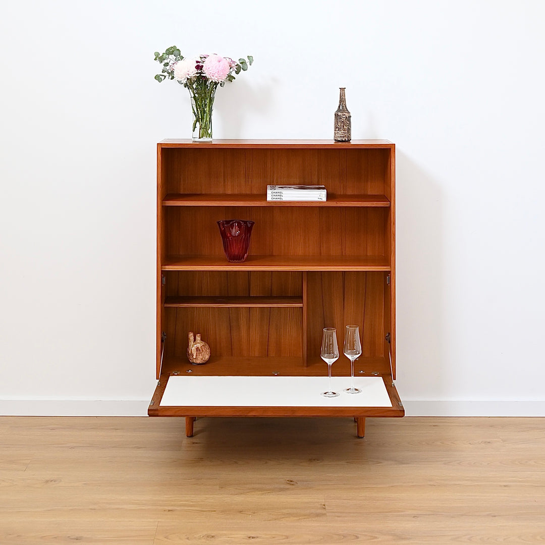 Parker Teak Mid Century Bookshelf Bar Wall Unit Bookcase