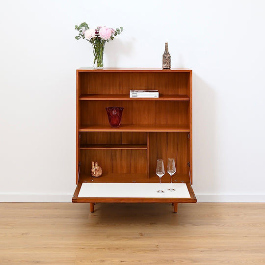 Parker Teak Mid Century Bookshelf Bar Wall Unit Bookcase