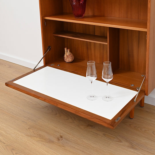 Parker Teak Mid Century Bookshelf Bar Wall Unit Bookcase