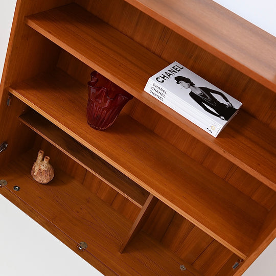 Parker Teak Mid Century Bookshelf Bar Wall Unit Bookcase