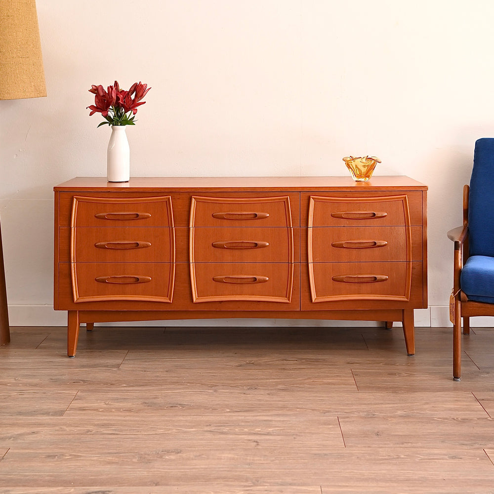 Mid Century Teak Sideboard Dresser Low Boy by Reliance