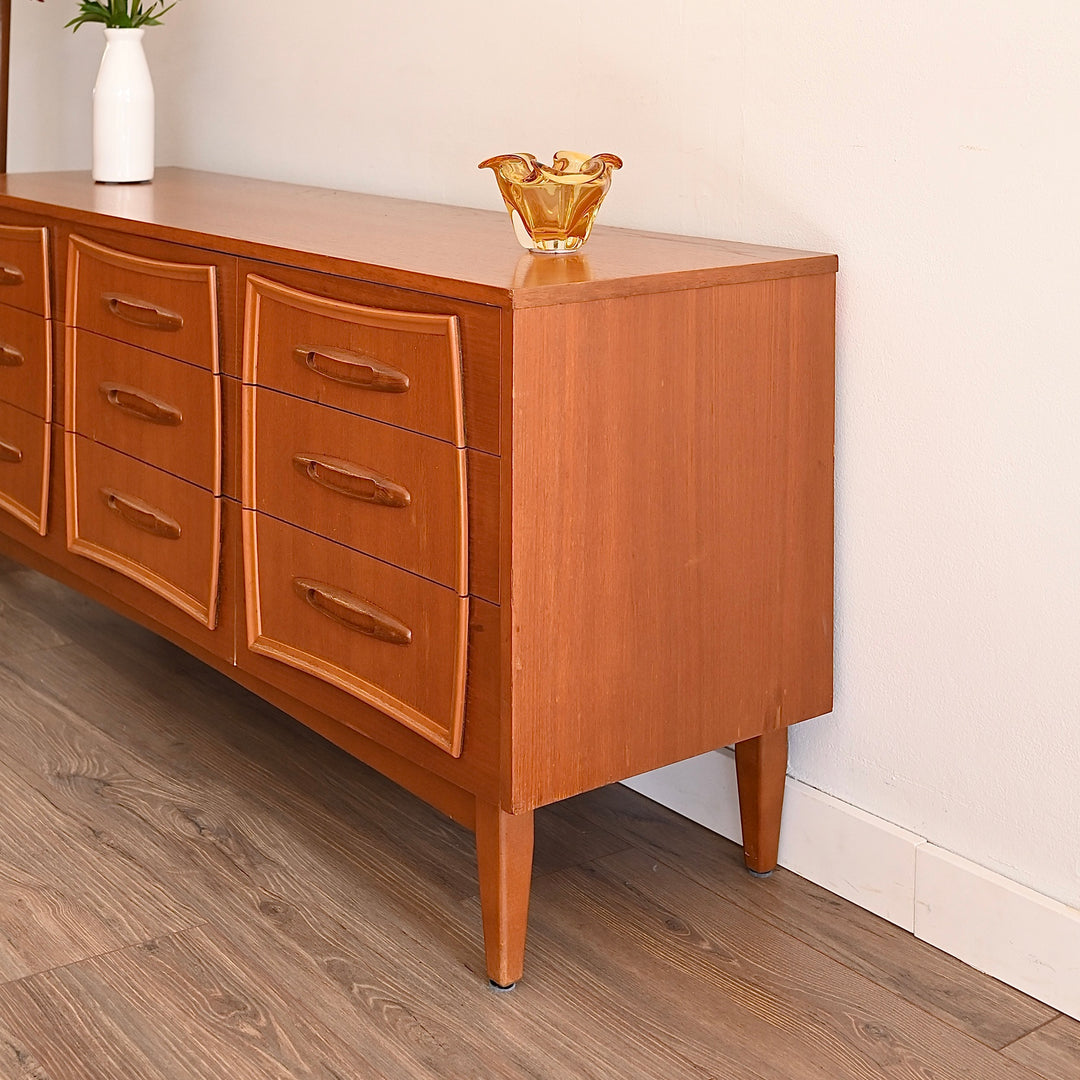 Mid Century Teak Sideboard Dresser Low Boy by Reliance