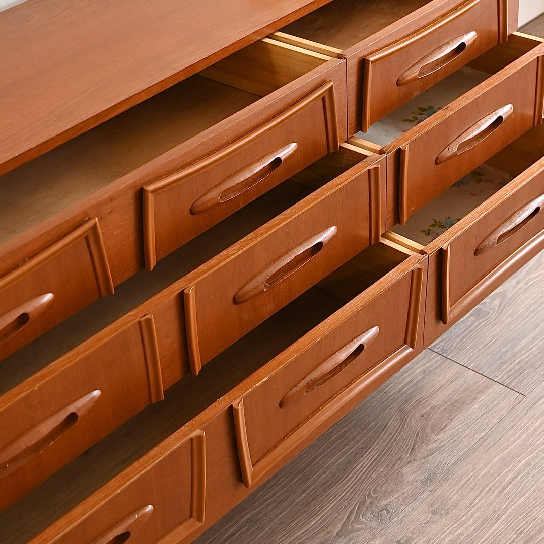 Mid Century Teak Sideboard Dresser Low Boy by Reliance