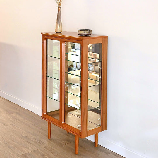 Mid Century Teak Sideboard Display Cabinet by Chiswell