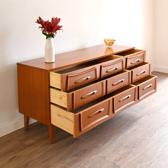 Mid Century Teak Sideboard Dresser Low Boy by Reliance