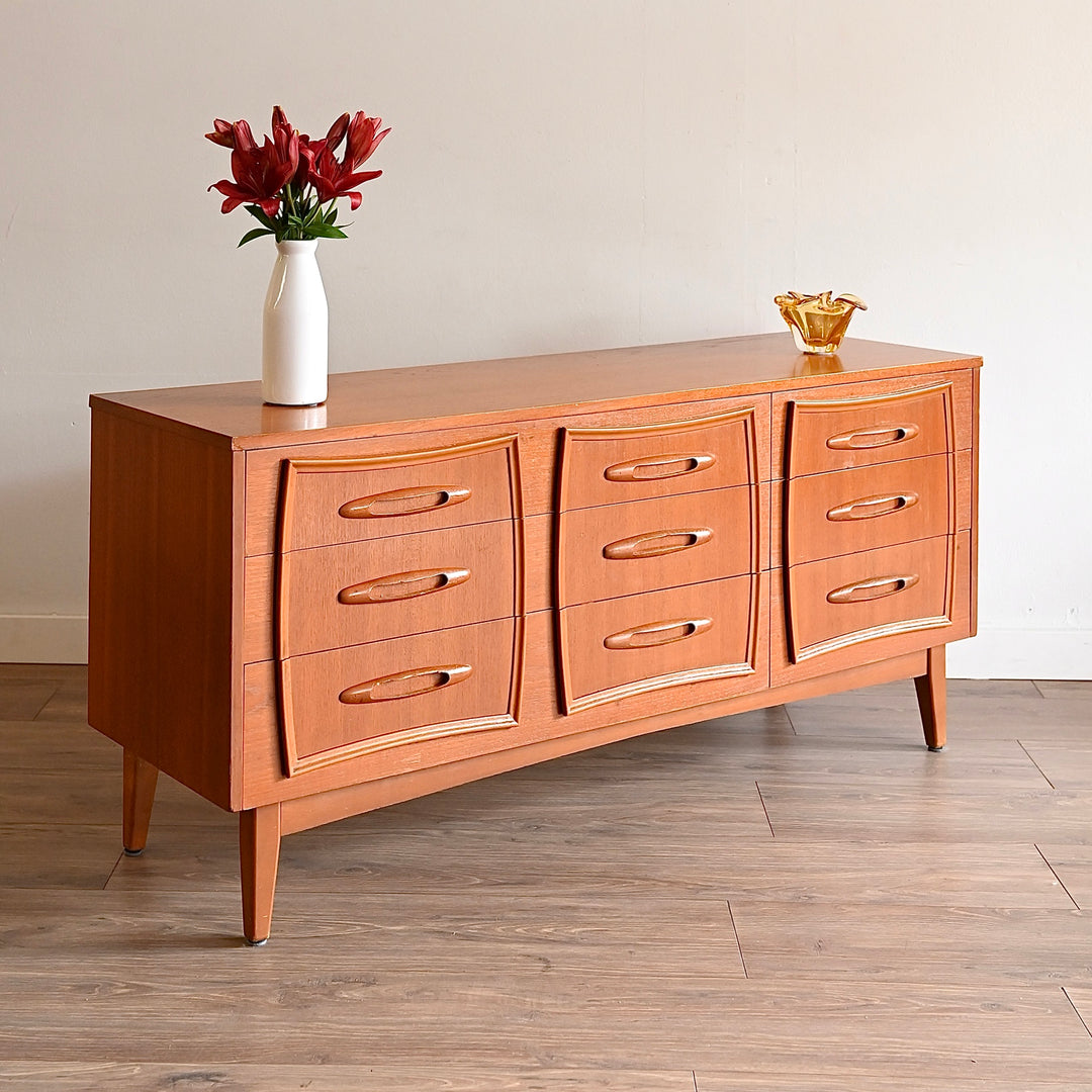 Mid Century Teak Sideboard Dresser Low Boy by Reliance