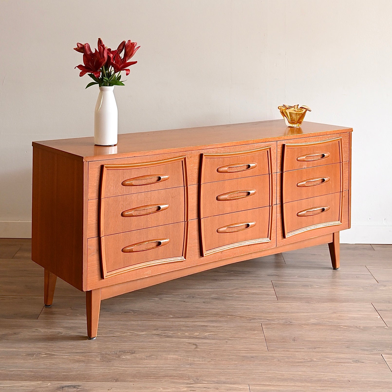 Mid Century Teak Sideboard Dresser Low Boy by Reliance