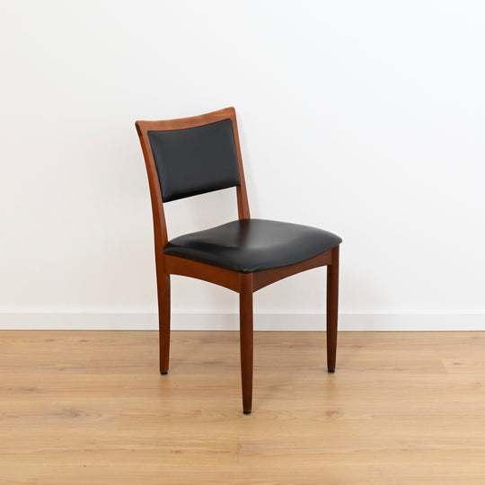 6x Mid Century Teak Dining Chairs by Chiswell with Teal Upholstery