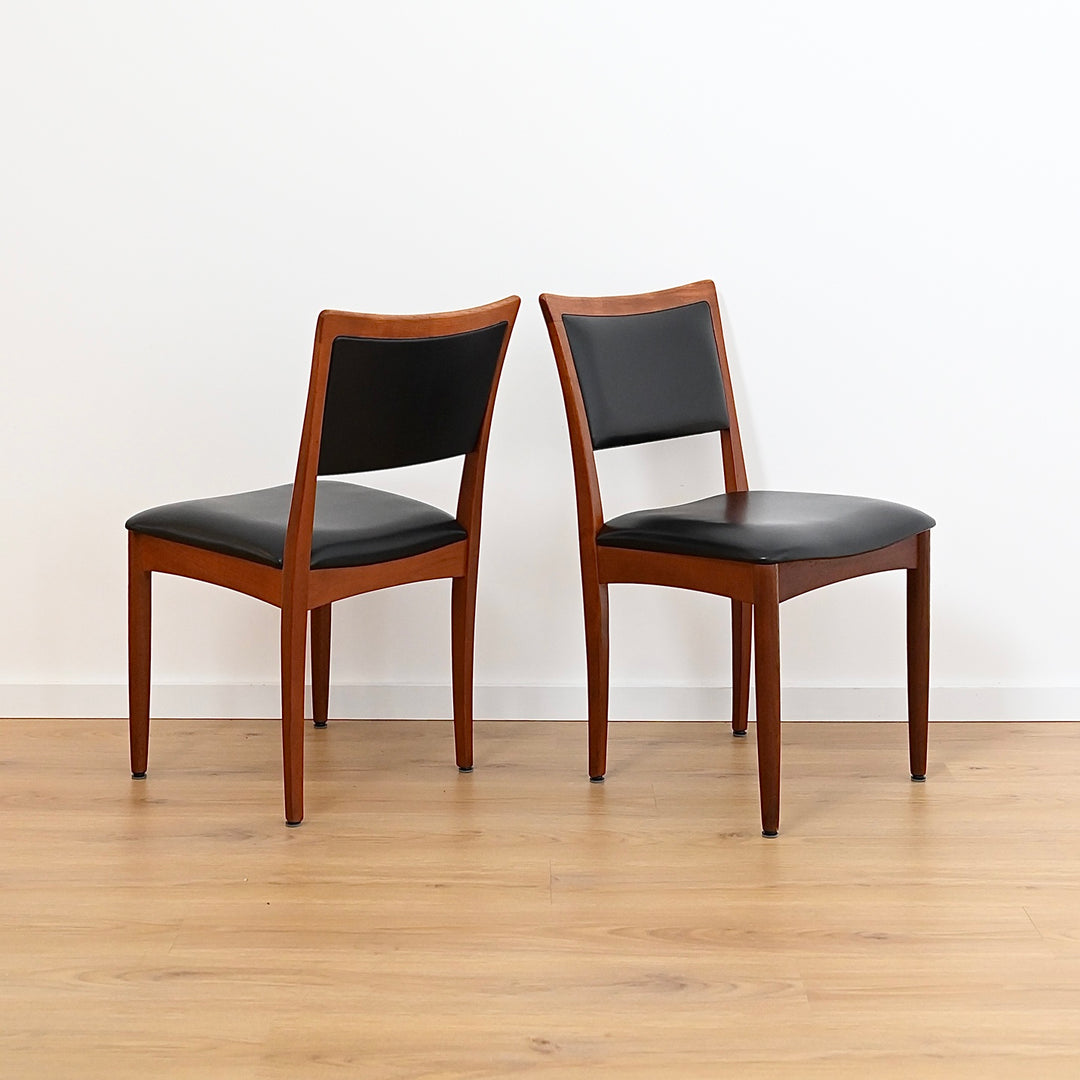 6x Mid Century Teak Dining Chairs by Chiswell with Teal Upholstery