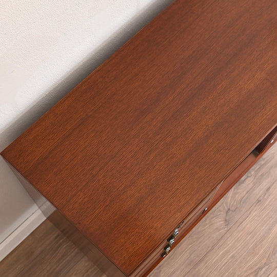 Mid Century Walnut Sideboard LP Record Cabinet Drawers by Chiswell