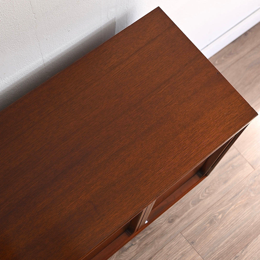 Mid Century Walnut Sideboard LP Record Cabinet Drawers by Chiswell