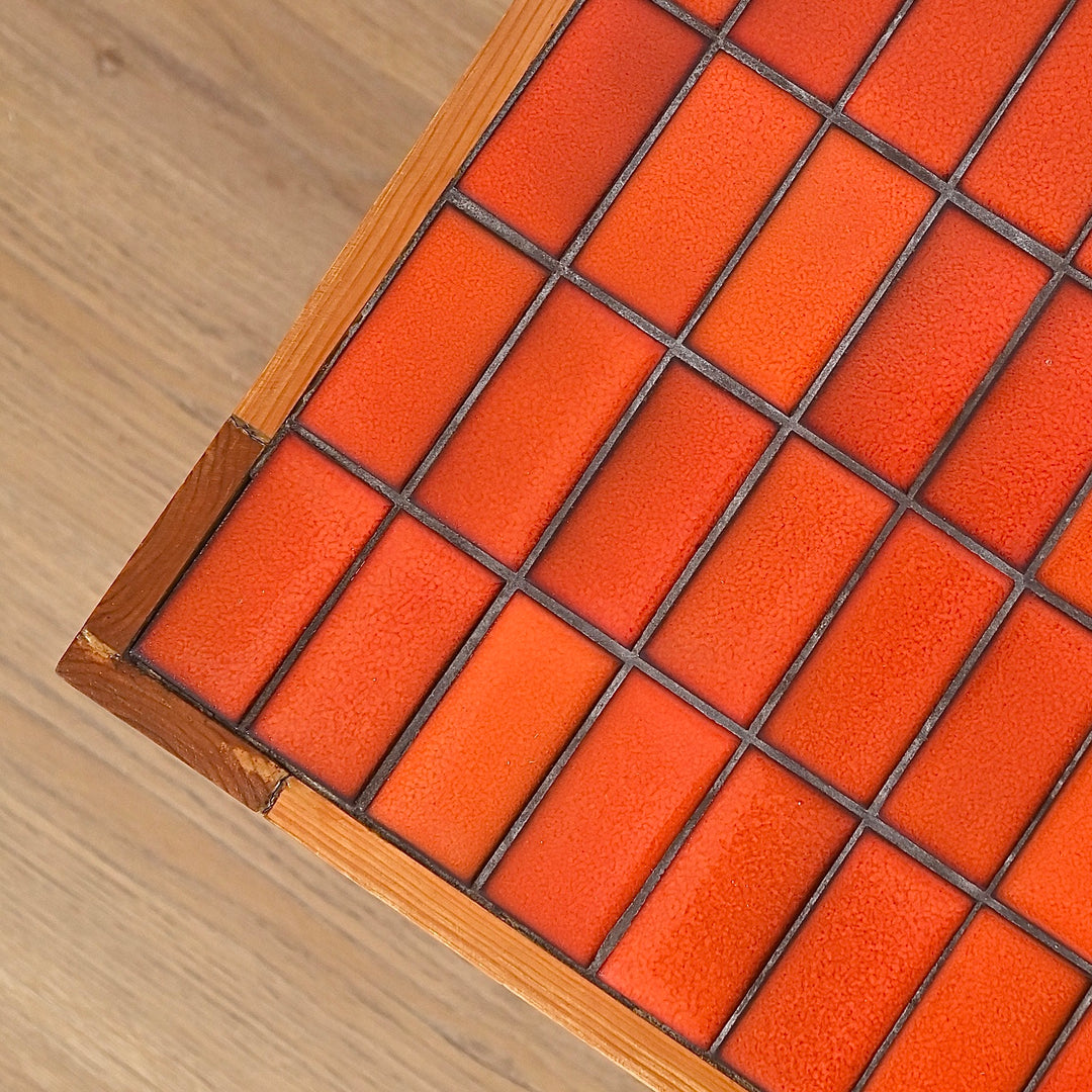 Retro 1970s Orange Tiled Coffee Table