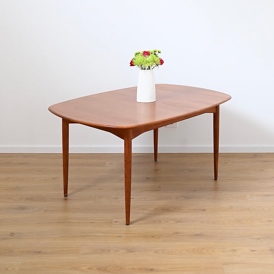 Parker Mid Century Teak Extendable Dining Table D End Elliptical