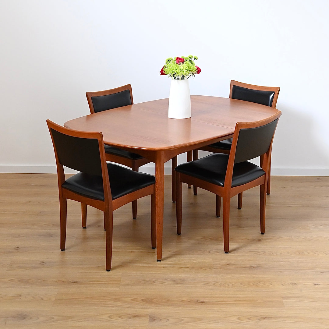 Parker Mid Century Teak Extendable Dining Table D End Elliptical