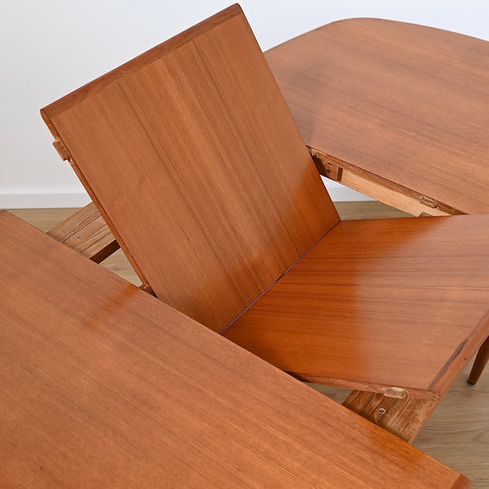 Parker Mid Century Teak Extendable Dining Table D End Elliptical