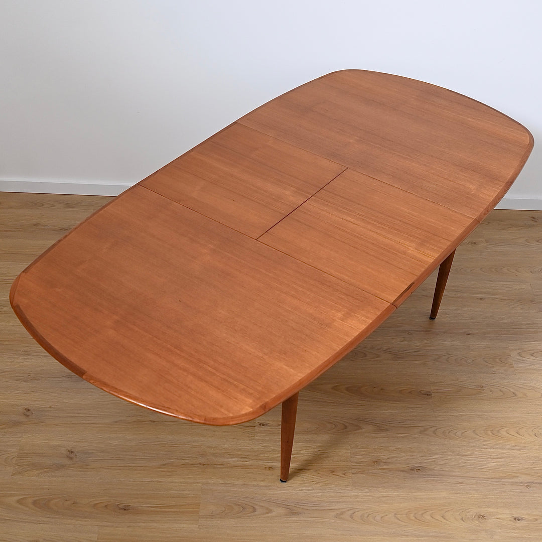 Parker Mid Century Teak Extendable Dining Table D End Elliptical