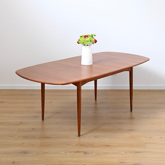 Parker Mid Century Teak Extendable Dining Table D End Elliptical