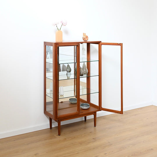 Mid Century Teak Sideboard Glass Display Cabinet by Chiswell