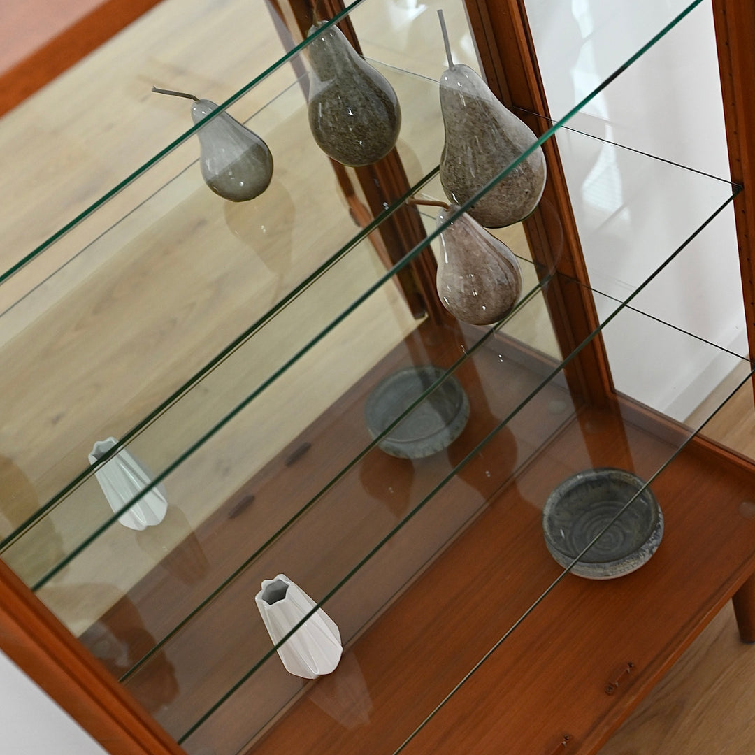 Mid Century Teak Sideboard Glass Display Cabinet by Chiswell