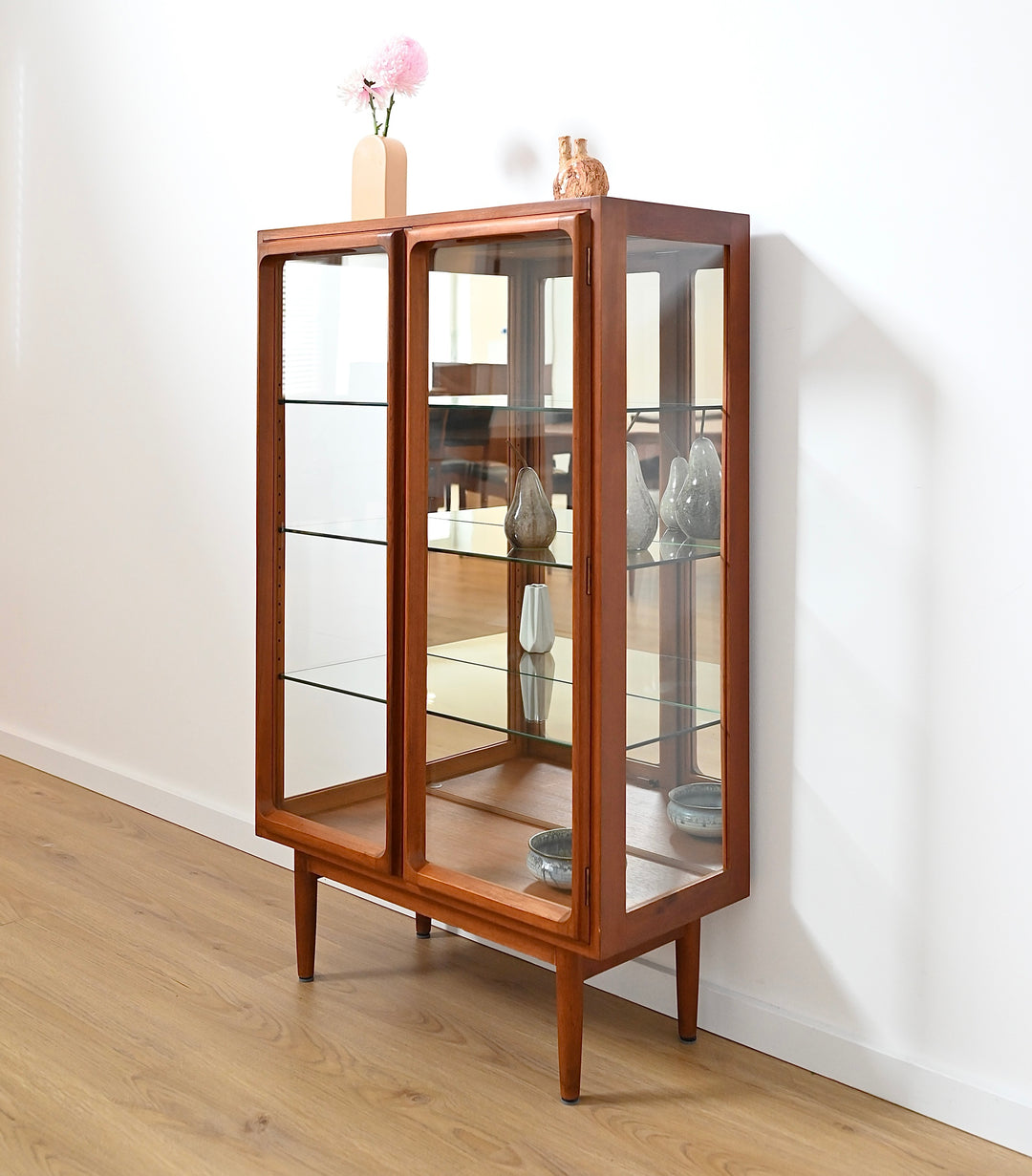 Mid Century Teak Sideboard Glass Display Cabinet by Chiswell