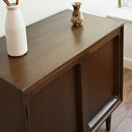 Mid Century walnut LP cabinet sideboard by Chiswell