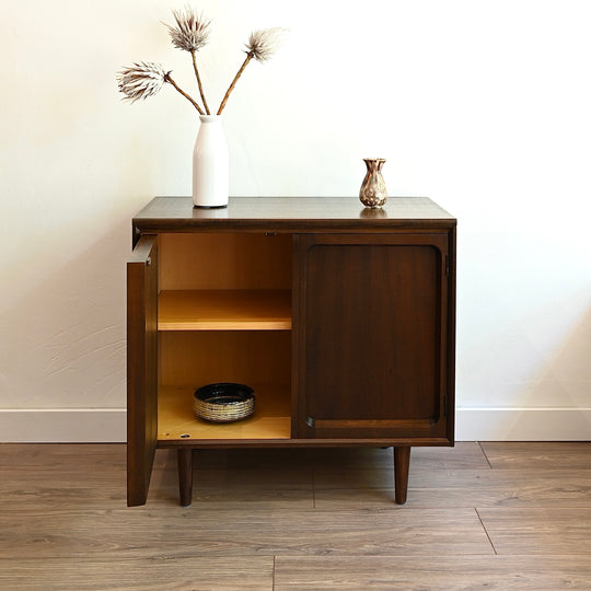 Mid Century walnut LP cabinet sideboard by Chiswell