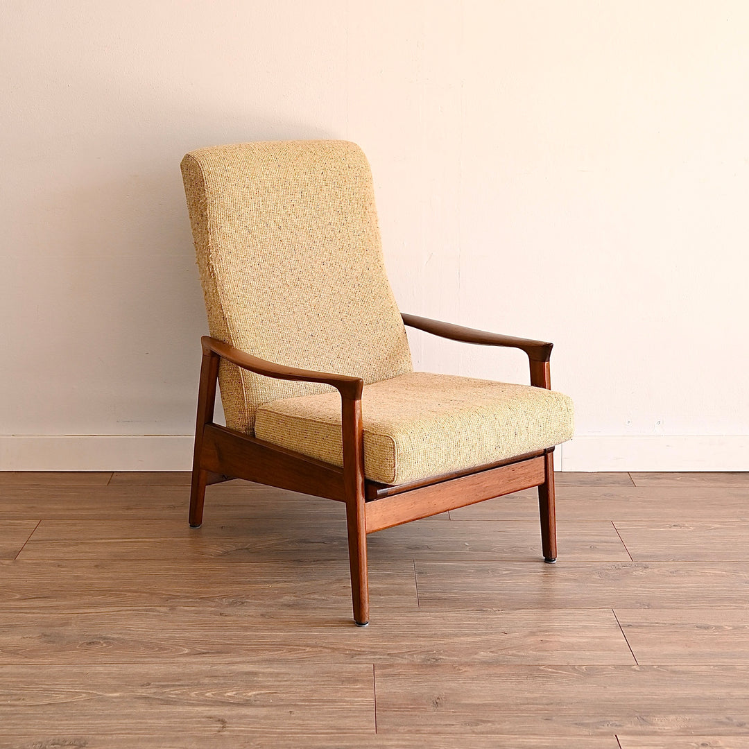 Parker Teak Mid Century Armchair Lounge Recliner TV Chair