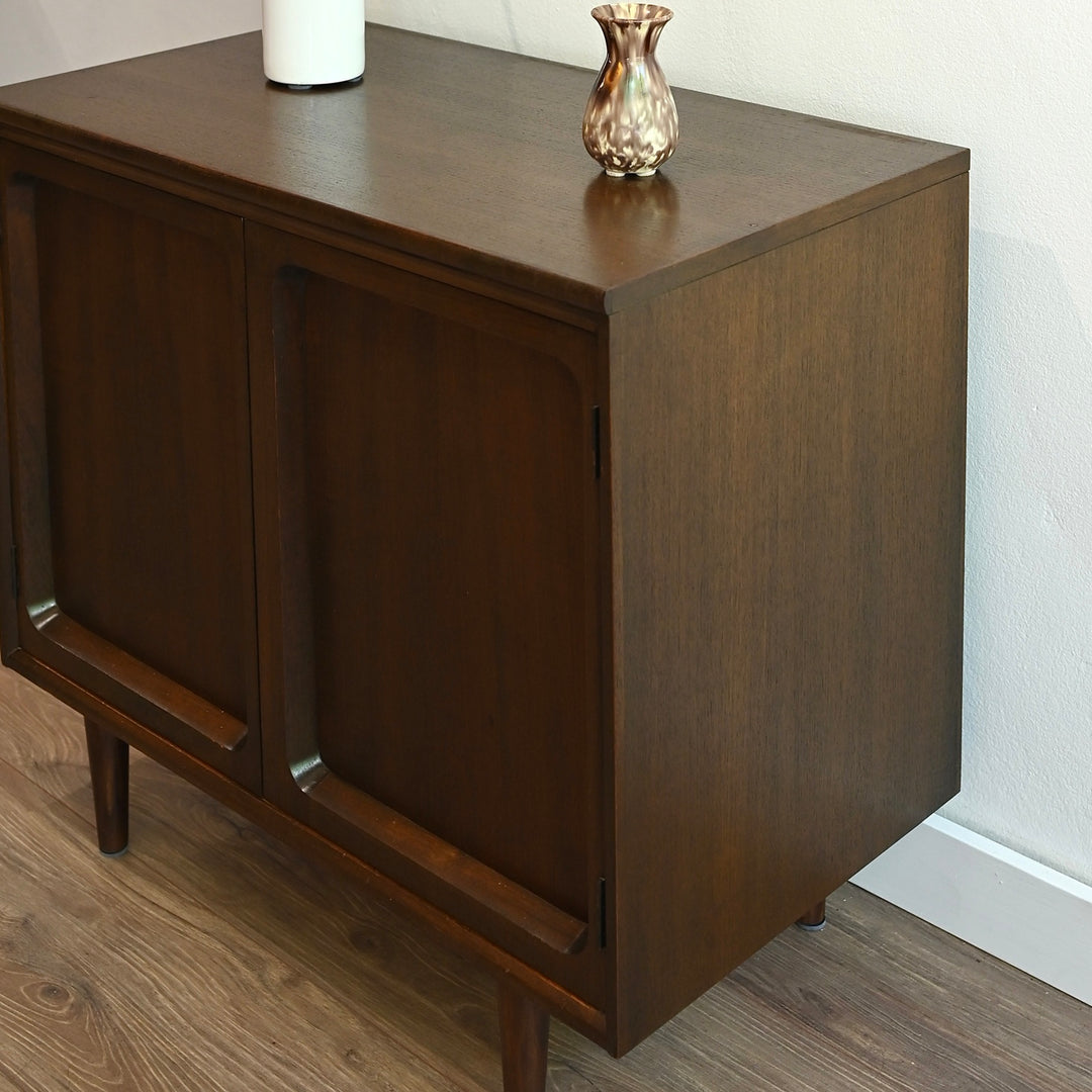 Mid Century walnut LP cabinet sideboard by Chiswell