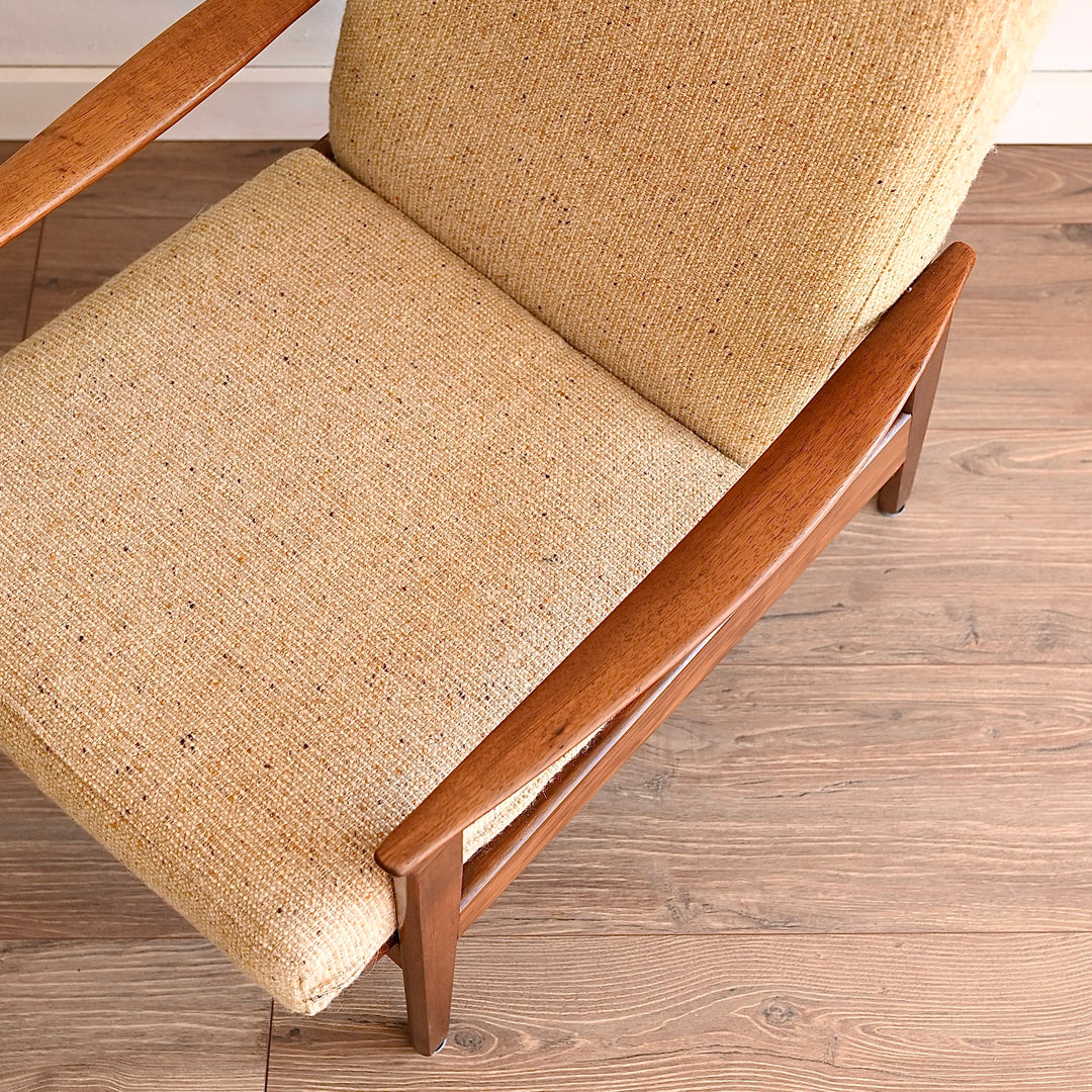 Parker Teak Mid Century Armchair Lounge Recliner TV Chair