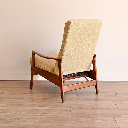 Parker Teak Mid Century Armchair Lounge Recliner TV Chair