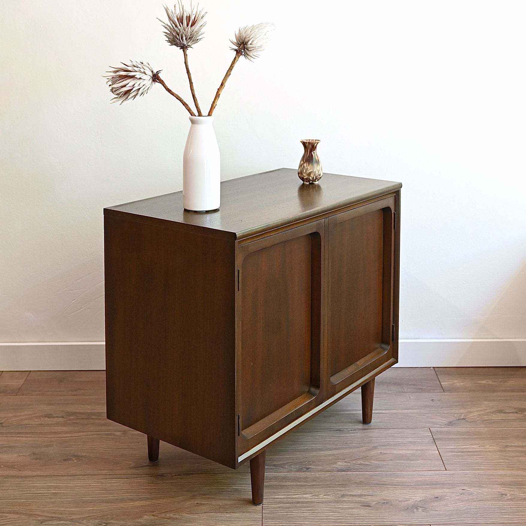 Mid Century walnut LP cabinet sideboard by Chiswell