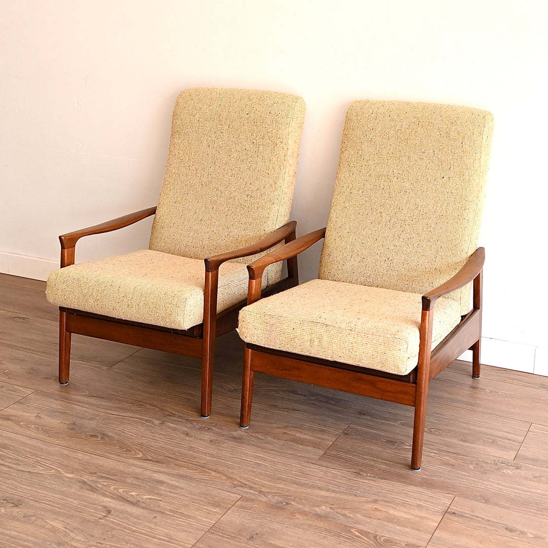 Parker Teak Mid Century Armchair Lounge Recliner TV Chair