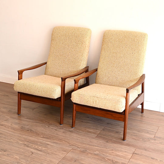 Parker Teak Mid Century Armchair Lounge Recliner TV Chair