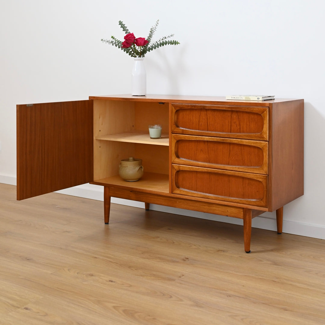 Mid Century Teak Sideboard LP Record Cabinet by Dickinsons