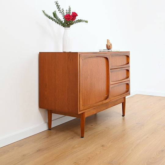Mid Century Teak Sideboard LP Record Cabinet by Dickinsons